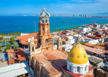 Aerial view of a sunny day at Puerto Vallarta
