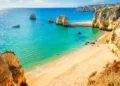 Beautiful sandy beach near Lagos in Panta da Piedade, Algarve, Portugal