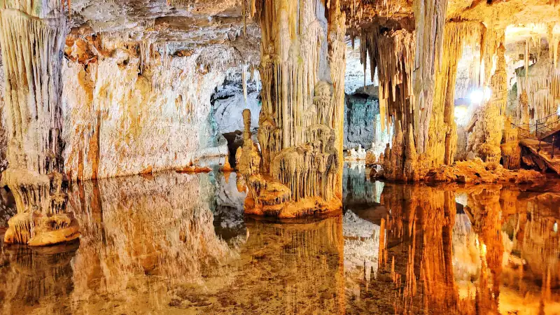 detail of the cave of neptune in sardinia