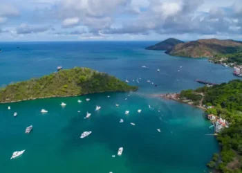 Taboga Island, also known as the "Island of Flowers", is a volcanic island in the Gulf of Panama. It is a tourist destination , about 20km from Panama City,Panama.