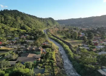 Caldera River in the town of Boquete, Panama