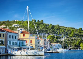 Gaios port at Paxos island in Greece.