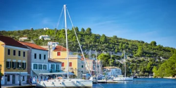 Gaios port at Paxos island in Greece.