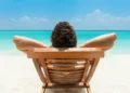 Man relaxing on beach