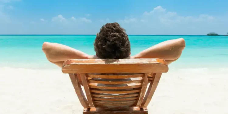 Man relaxing on beach