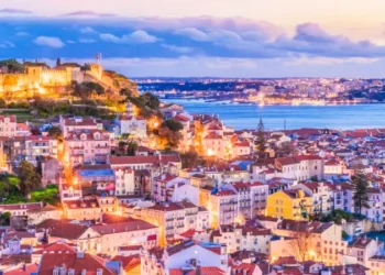 Cityscape of Lisbon at twilight, Portugal