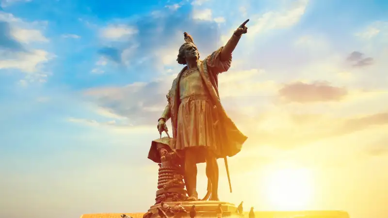 Columbus Statue in Santo Domingo, Dominican Republic during sunset.