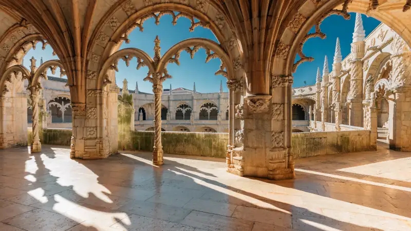 Jerónimos Monastery in Lisbon, Portugal architecture.