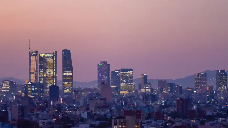 Modern skyline view of Mexico City.