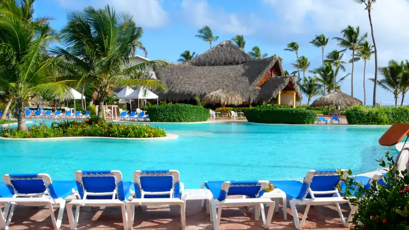 Relaxing pool in Caribbean