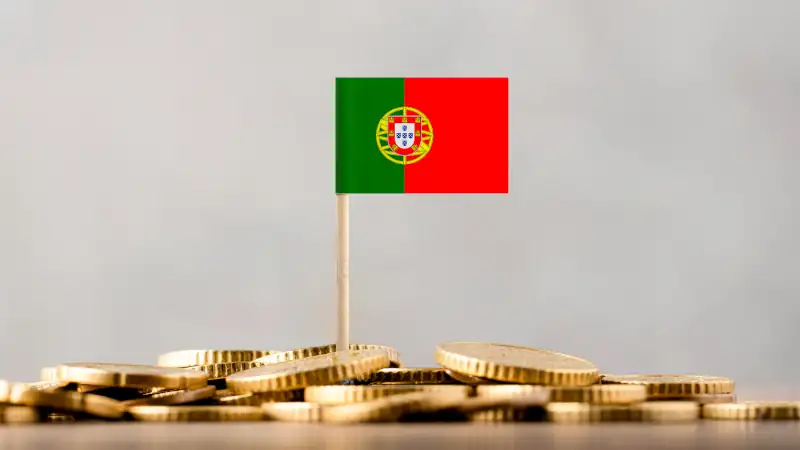 The Flag of Portugal with Coins.