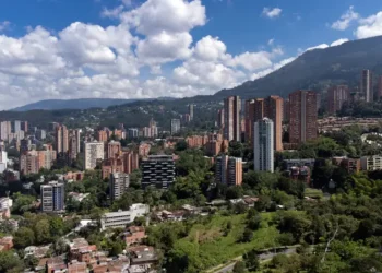 Aerial view of the El Poblado neighborhood of the city