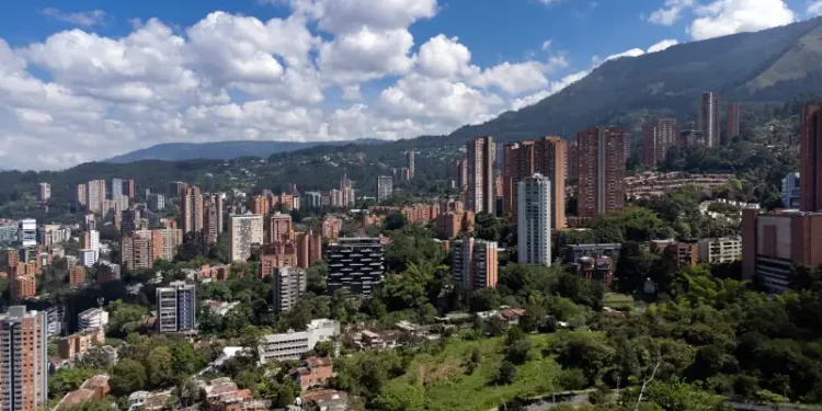 Aerial view of the El Poblado neighborhood of the city