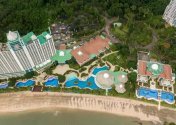 Beautiful aerial view of Playa Bonita Panama