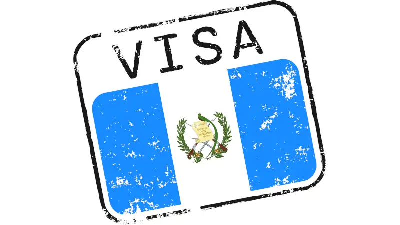 Grunge stamp showing Guatemala visa entry details