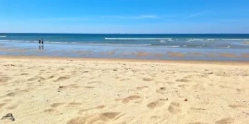 Matoshinhos beach in porto on a sunny day