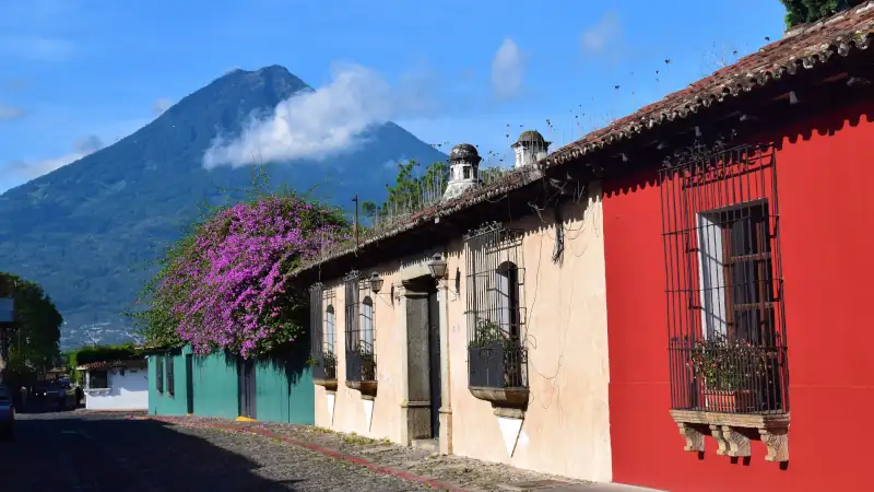 Historic city view of Antigua, Guatemala