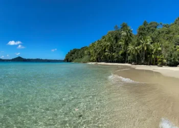 Tropical beach at Coiba Island, Panama