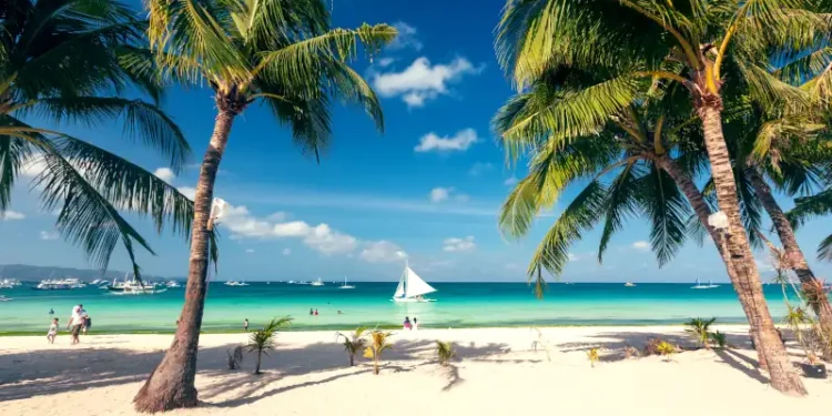 Tropical landscape of Boracay island, Philippines