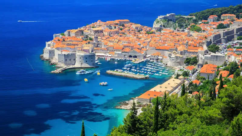 A panoramic view of the walled city, Dubrovnik Croatia
