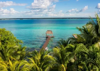 Bacalar Lake at caribbean. Quintana Roo Mexico, Riviera Maya