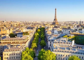 cityscape of paris by the sunset, France