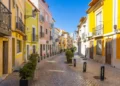 Colorful old houses Setubal Portugal