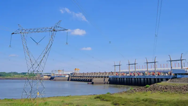 Hydro electric power plant infrastructure in Uruguay.