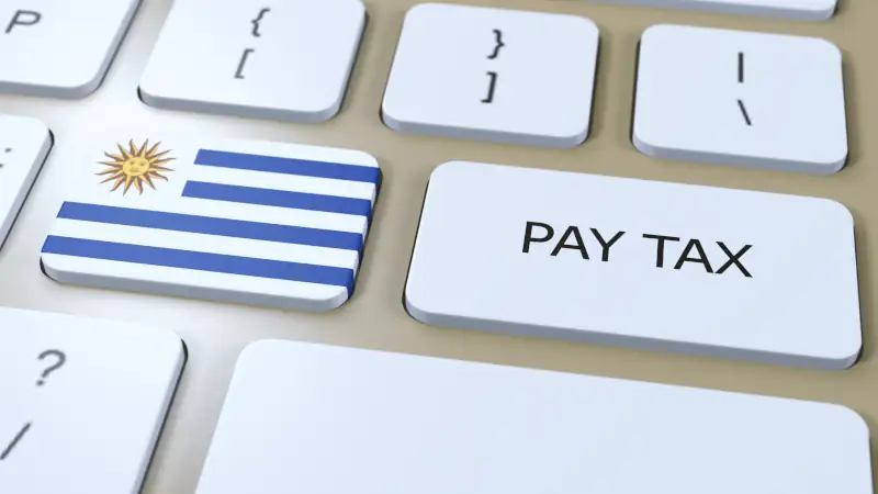 Illustration showing tax payment and financial transactions in Uruguay