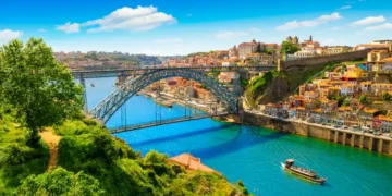 Beautiful view of the city of Porto on a beautiful summer day. Porto, Portugal