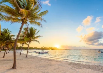 Akumal bay - Caribbean white beach in Riviera Maya, coast of Yucatan and Quintana Roo, Mexico