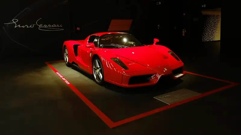Ferrari racing car on display at the museum