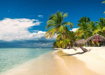 Tropical beach on Saona Island, Dominican republic