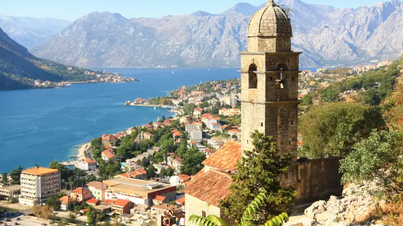 the view over Kotor and its bay and the old fortress