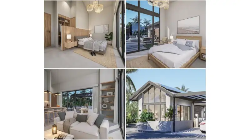 Contemporary luxury villa featuring high ceilings, floor-to-ceiling windows, elegant interiors, and seamless indoor-outdoor living.