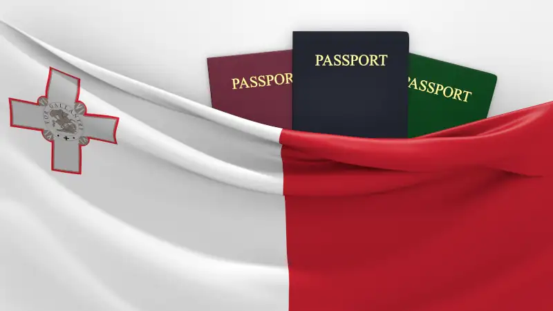Travel and tourism in Malta, with assorted passports