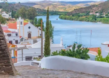 White church in Portuguese town Alcoutim