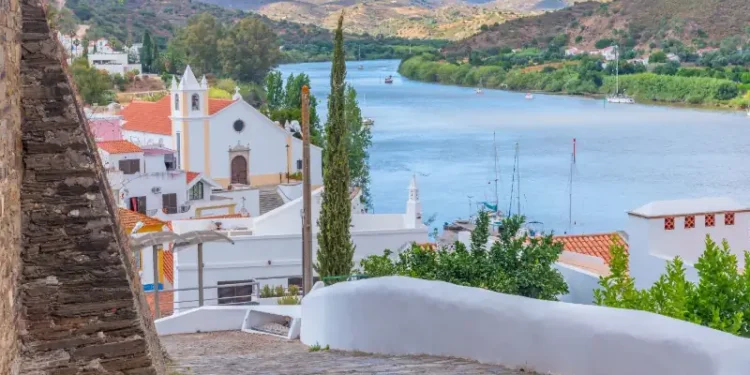 White church in Portuguese town Alcoutim