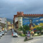 A mosaic of city founders on the city gates at Loja, Ecuador.