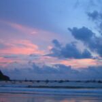 Sun sets on the yachts moored at San Juan del Sur, Nicaragua.