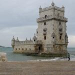 The fortified Tower of Belem on the coast near Lisbon, Portugal.