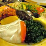 A plate of fresh Turkish food.
