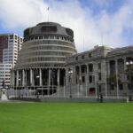 Beehive, the Executive Wing of New Zealand Parliament Buildings