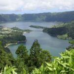 Lagoa das Sete Cidades, a twin lake on the Portuguese archipelago of the Azores.