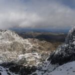 Mountains covered in white snow in Portugal