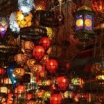 turkish lamps in bazaar