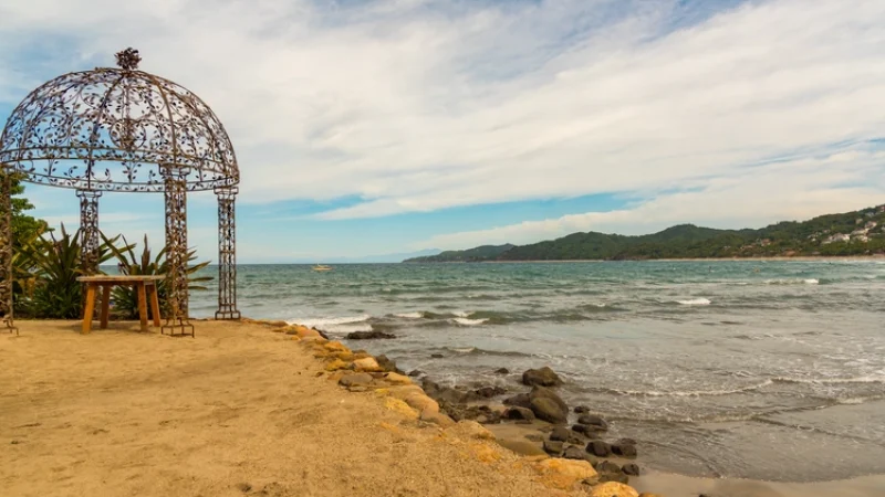 Sunny and warm summer beach views in Sayulita Mexico