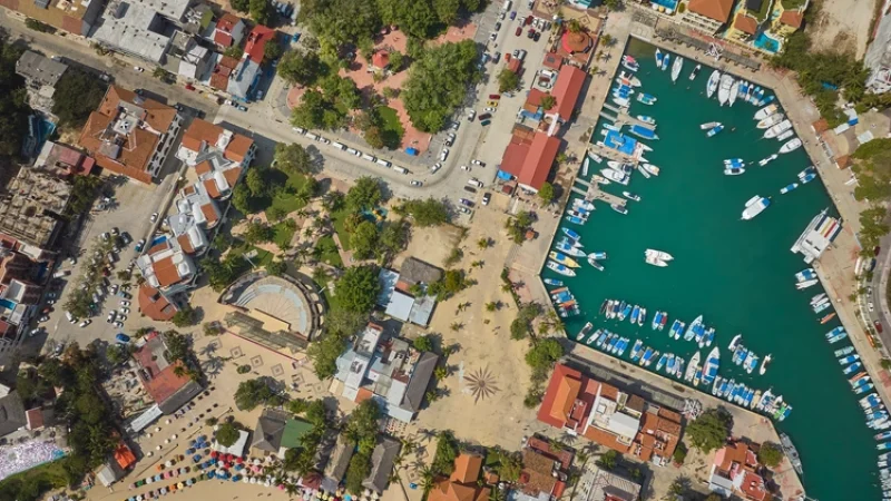 Aerieal view of Santa Cruz, in Huatulco