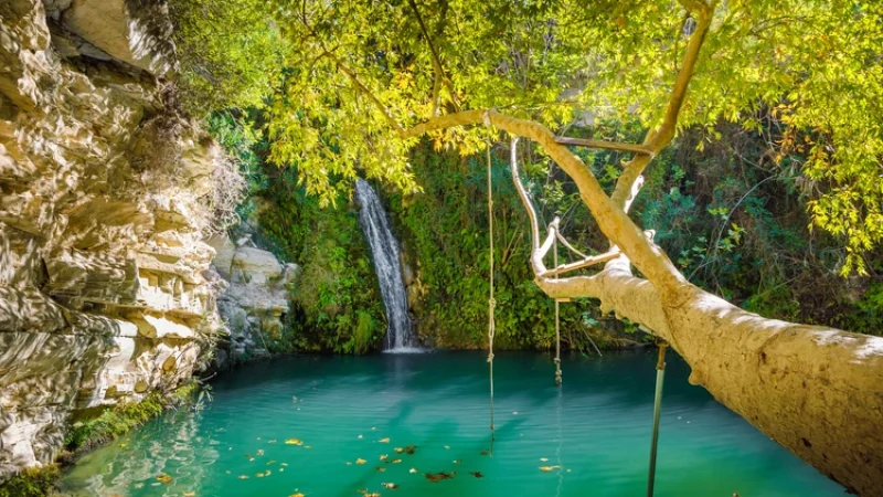 Adonis Baths, famous landmark near Paphos, climate in Cyprus