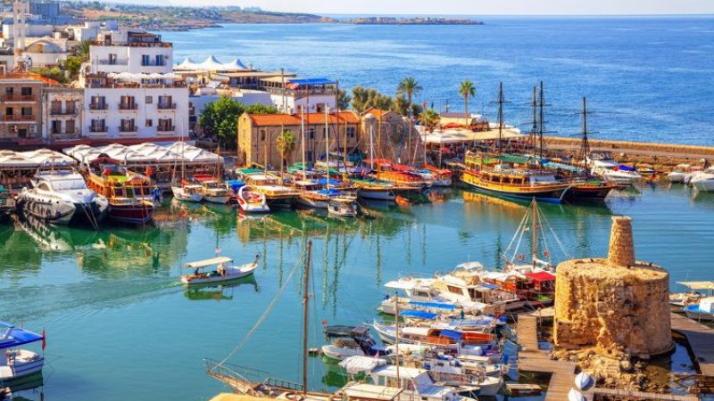Kyrenia old harbour on the northern coast of Cyprus. kyrenia